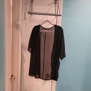 Black Sheer Kimono Cardigan